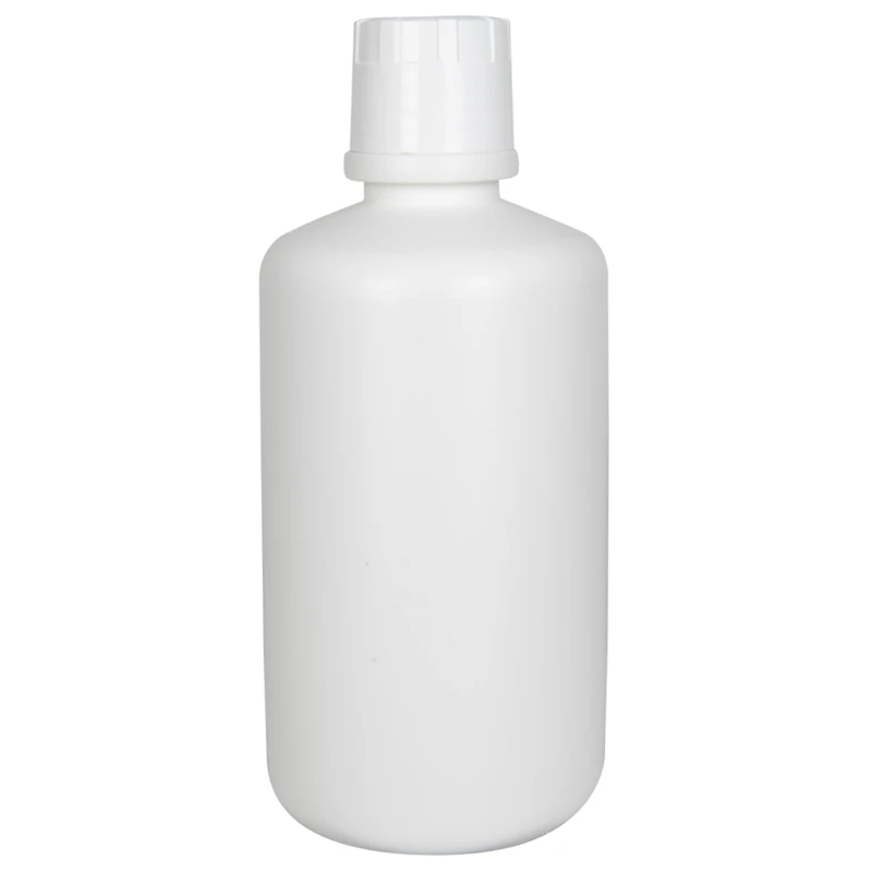 32 oz. White HDPE Boston Round Buttress Bottle with 38/430 White Ribbed Buttress Cap with F217 Liner