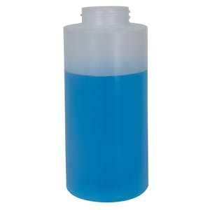 12 oz. Natural LDPE Squat Wide Mouth Cylindrical Bottle with 38/400 Neck (Cap Sold Separately)