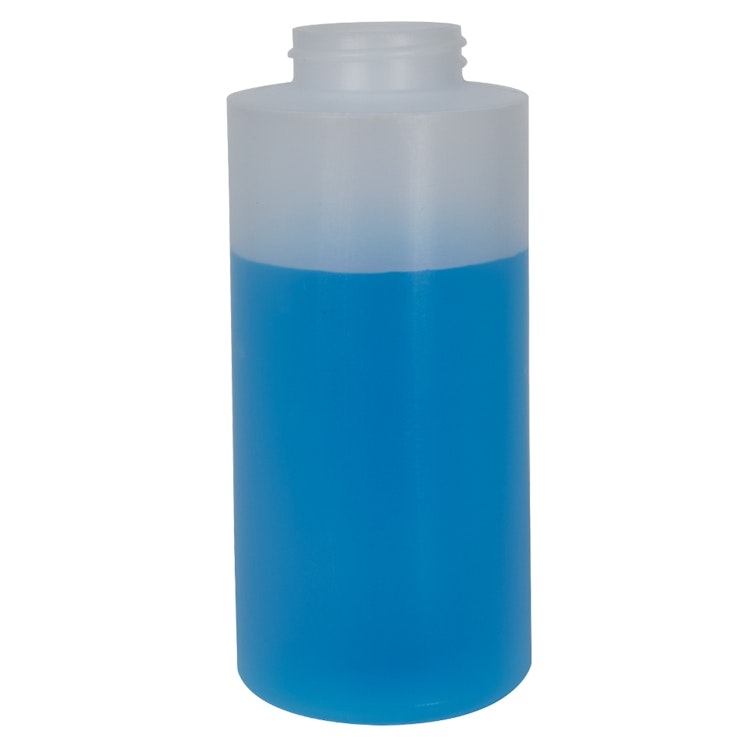 12 oz. Natural LDPE Squat Wide Mouth Cylindrical Bottle with 38/400 Neck (Cap Sold Separately)