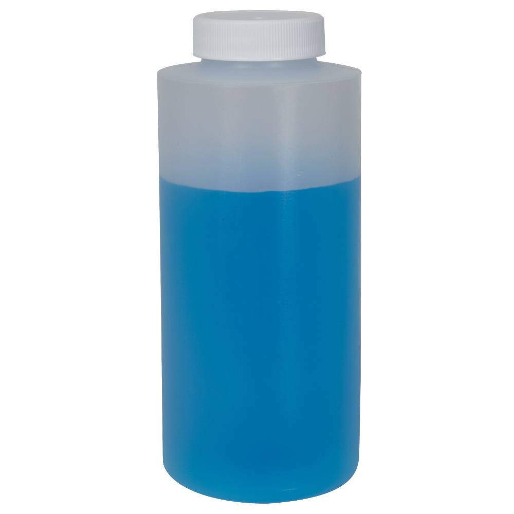 32 oz. Natural HDPE Wide Mouth Cylindrical Bottle with 38/400