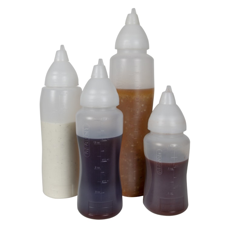 Wide Mouth Squeeze Sauce Bottles with Anti-Drip Cap