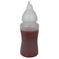 12 oz. Natural LDPE Round Wide Mouth Squeeze Sauce Bottle with 53mm White HDPE Anti-Drip Cap