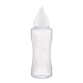 17 oz. Natural LDPE Round Wide Mouth Squeeze Sauce Bottle with 53mm White HDPE Anti-Drip Cap