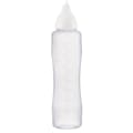 34 oz. Natural LDPE Round Wide Mouth Squeeze Sauce Bottle with 53mm White HDPE Anti-Drip Cap