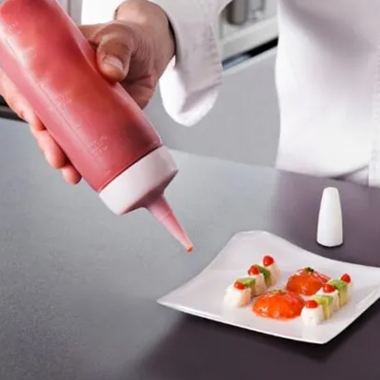 Wide Mouth Squeeze Sauce Bottles with Precise Dispensing Nozzle Cap