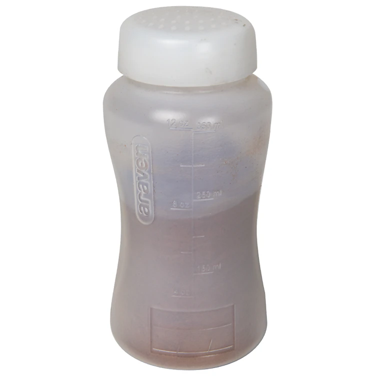 12 oz. Natural LDPE Round Wide Mouth Squeeze Bottle with White HDPE Shaker Cap