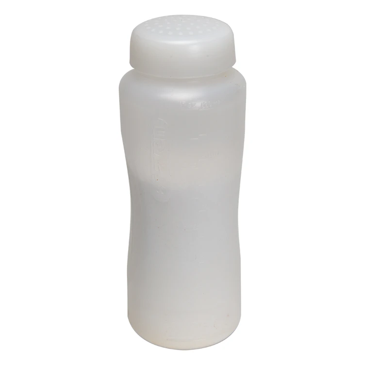 17 oz. Natural LDPE Round Wide Mouth Squeeze Bottle with White HDPE Shaker Cap
