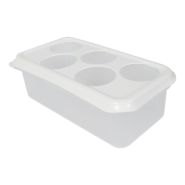 5-Hole Natural Polypropylene Sauce Bottle Organizer with Lid