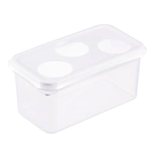 3-Hole Natural Polypropylene Sauce Bottle Organizer with Lid