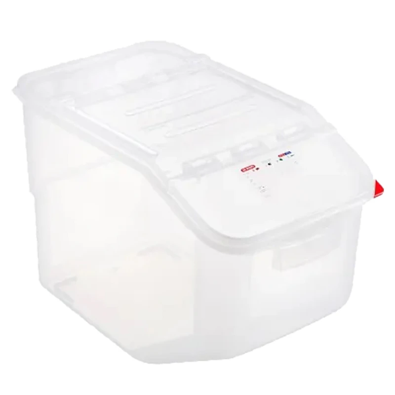 13 Gallon (52 Quart) Translucent Polypropylene Accessible Ingredient Bin with ColorClip Lid