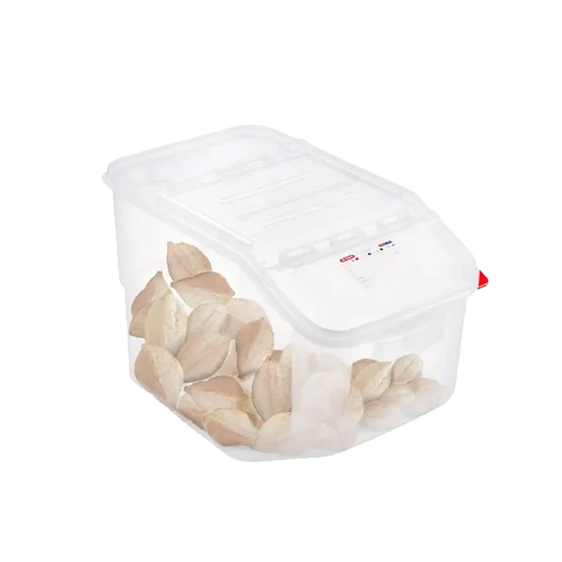 13 Gallon (52 Quart) Translucent Polypropylene Accessible Ingredient Bin with ColorClip Lid