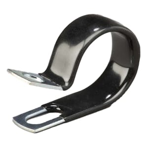 1/4" Dia. x 1/2" W Black Vinyl-Coated Steel Cable Clamp