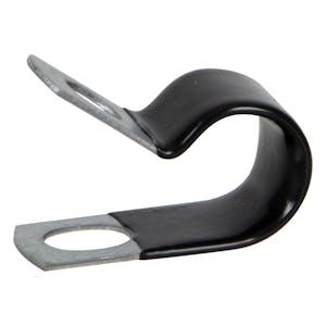 3/8" Dia. x 1/2" W Black Vinyl-Coated Steel Cable Clamp