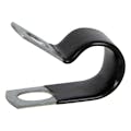 3/8" Dia. x 1/2" W Black Vinyl-Coated Steel Cable Clamp