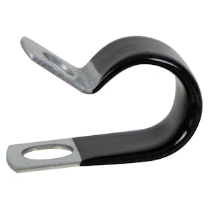 1/2" Dia. x 1/2" W Black Vinyl-Coated Steel Cable Clamp