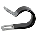 1/2" Dia. x 1/2" W Black Vinyl-Coated Steel Cable Clamp