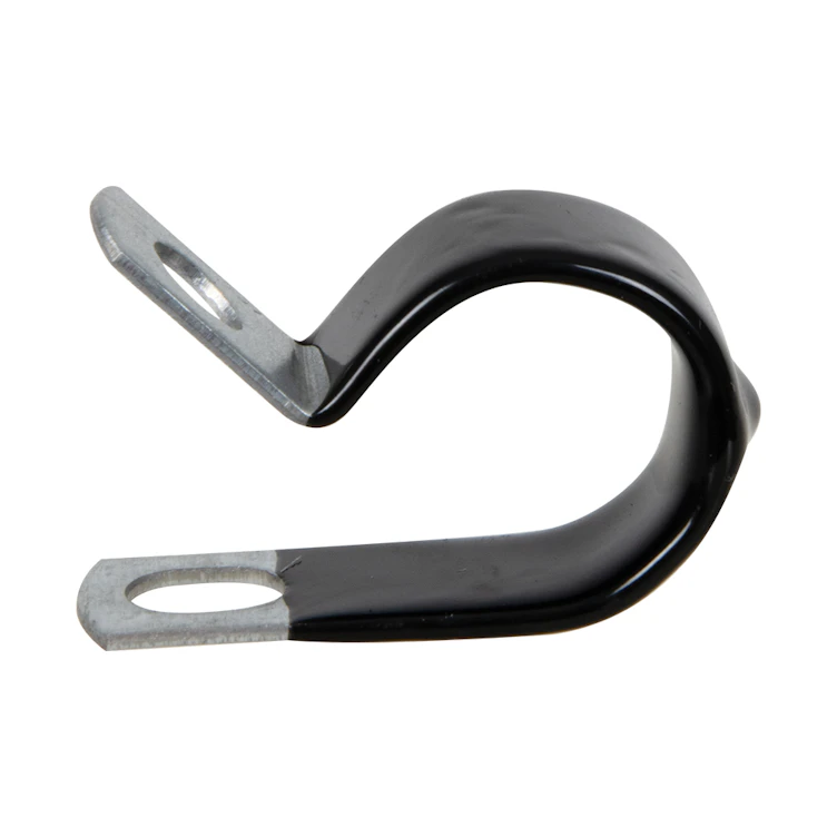 5/8" Dia. x 1/2" W Black Vinyl-Coated Steel Cable Clamp