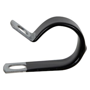 3/4" Dia. x 1/2" W Black Vinyl-Coated Steel Cable Clamp