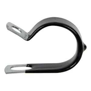 7/8" Dia. x 1/2" W Black Vinyl-Coated Steel Cable Clamp