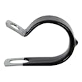 7/8" Dia. x 1/2" W Black Vinyl-Coated Steel Cable Clamp