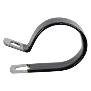 1" Dia. x 1/2" W Black Vinyl-Coated Steel Cable Clamp