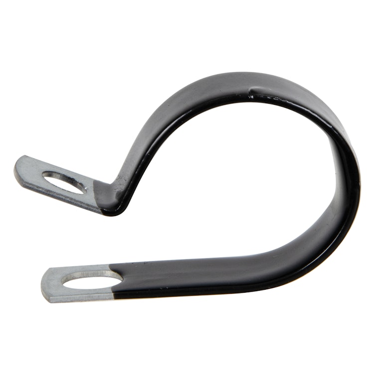 1" Dia. x 1/2" W Black Vinyl-Coated Steel Cable Clamp