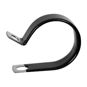 1-1/4" Dia. x 1/2" W Black Vinyl-Coated Steel Cable Clamp