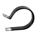 1-1/4" Dia. x 1/2" W Black Vinyl-Coated Steel Cable Clamp