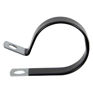 1-1/2" Dia. x 1/2" W Black Vinyl-Coated Steel Cable Clamp