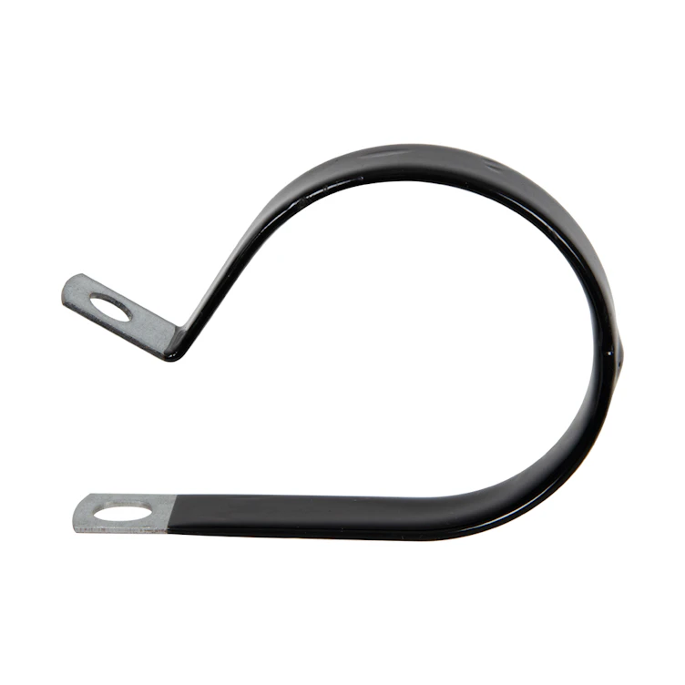 2" Dia. x 1/2" W Black Vinyl-Coated Steel Cable Clamp