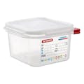 1/6 Size Clear Polyproylene Airtight Food Pan with LDPE ColorClip Lid - 1.9 Quart