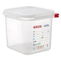1/6 Size Clear Polyproylene Airtight Food Pan with LDPE ColorClip Lid - 2.7 Quart