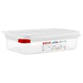 1/4 Size Clear Polyproylene Airtight Food Pan with LDPE ColorClip Lid - 1.9 Quart