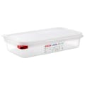 1/3 Size Clear Polyproylene Airtight Food Pan with LDPE ColorClip Lid - 2.6 Quart