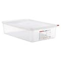Full Size Clear Polyproylene Airtight Food Pan with LDPE ColorClip Lid - 14.4 Quart