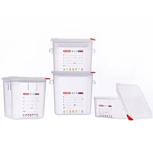 ColorClip Polypropylene Square Food Storage Containers with Lids