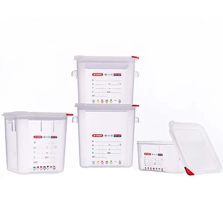 ColorClip Polypropylene Square Food Storage Containers with Lids