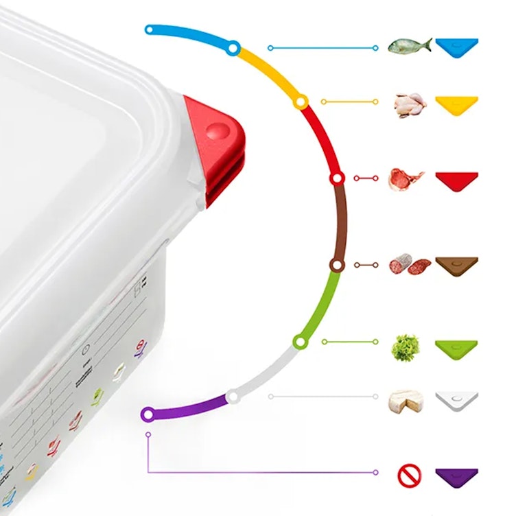 ColorClip Polypropylene Square Food Storage Containers with Lids