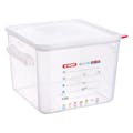 12.6 Quart Clear Polypropylene Square Food Storage Container with LDPE ColorClip Lid