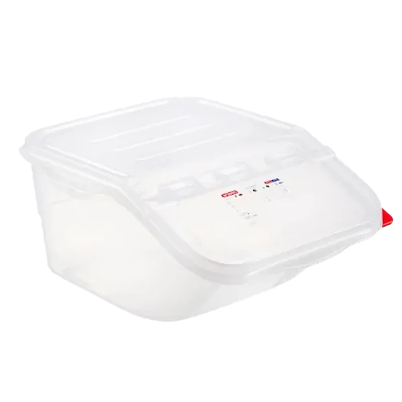 4 Gallon (16 Quart) Translucent Polypropylene Accessible Ingredient Bin with ColorClip Lid