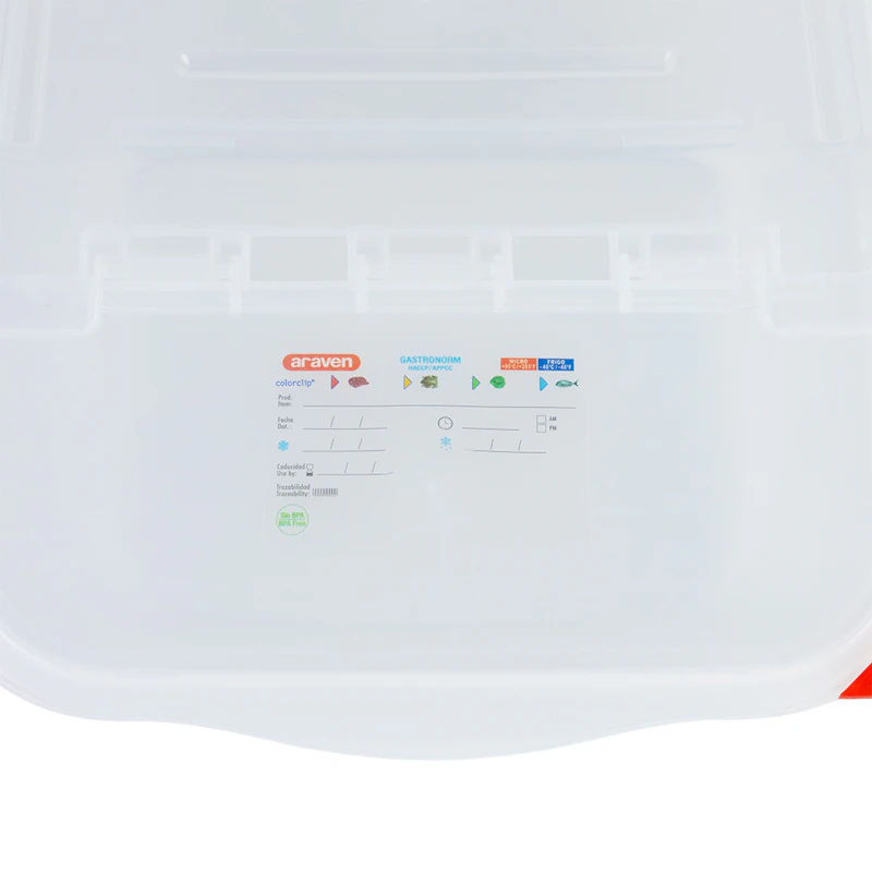 4 Gallon (16 Quart) Translucent Polypropylene Accessible Ingredient Bin with ColorClip Lid