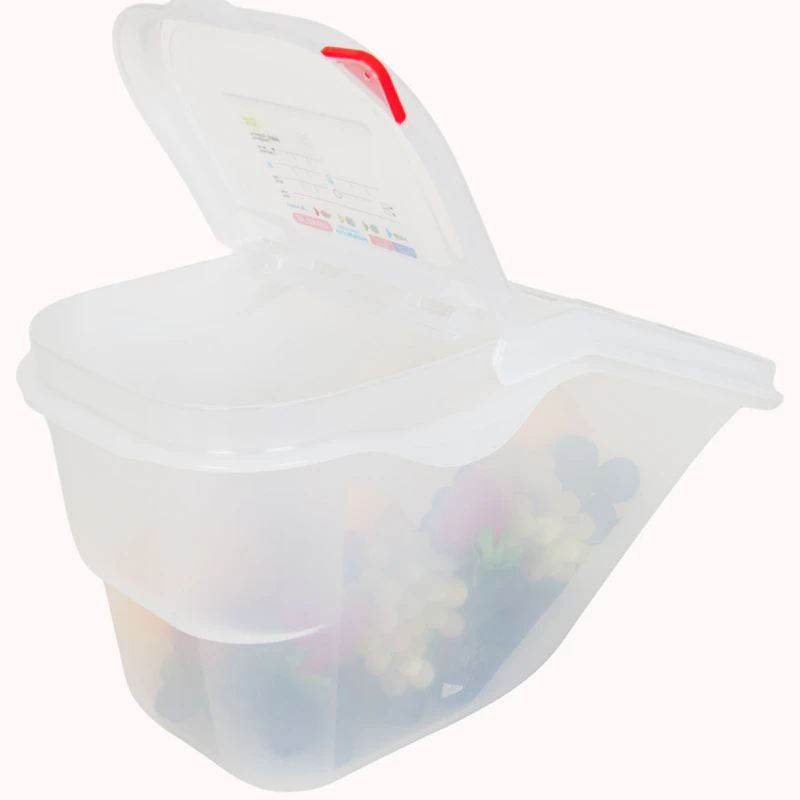 4 Gallon (16 Quart) Translucent Polypropylene Accessible Ingredient Bin with ColorClip Lid