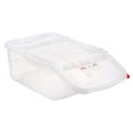 6 Gallon (24 Quart) Translucent Polypropylene Accessible Ingredient Bin with ColorClip Lid