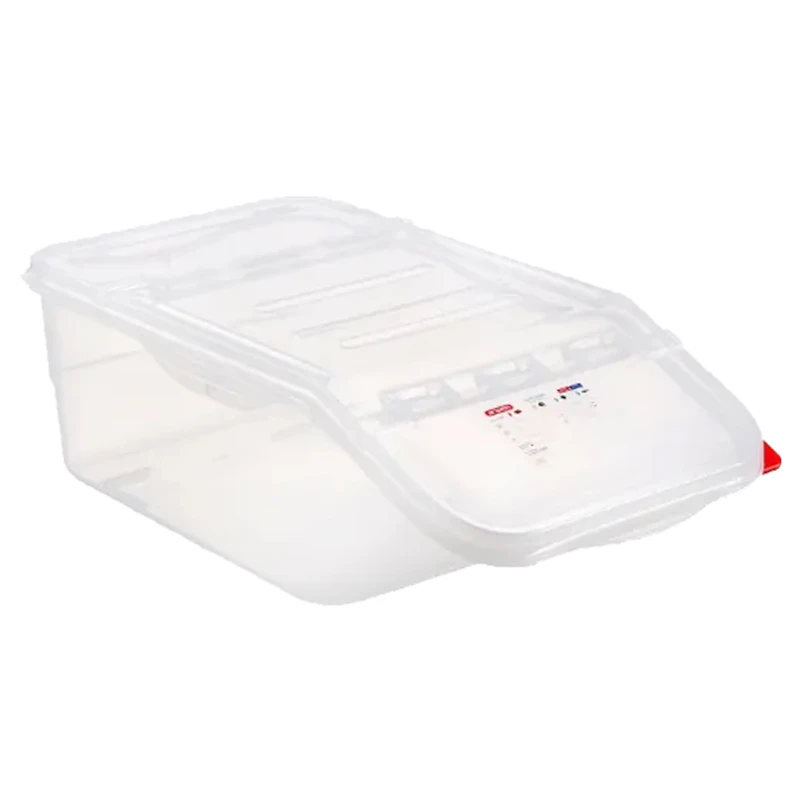 6 Gallon (24 Quart) Translucent Polypropylene Accessible Ingredient Bin with ColorClip Lid