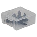 3.3 Dram Natural Polypropylene Hinged Mini Square Box with Single Latch - 1.142" L x 1.24" W x 0.524" Hgt.