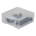 7.34 Dram Natural Polypropylene Hinged Mini Square Box with Single Latch - 1.476" L x 1.555" W x 0.65" Hgt.