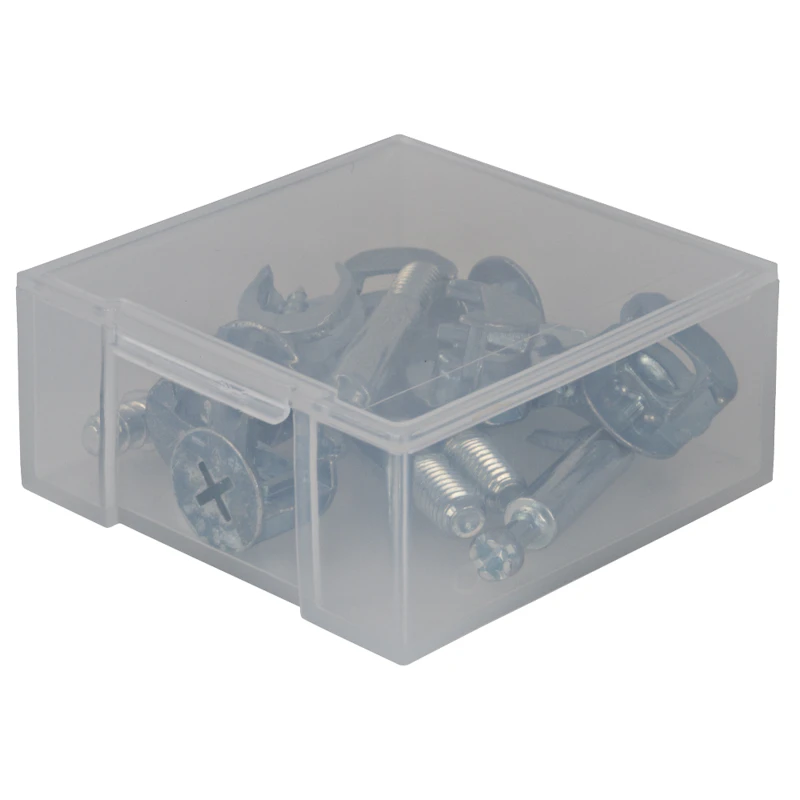 36.6 Dram Natural Polypropylene Hinged Mini Square Box with Single Latch - 2.469" L x 2.579" W x 1.09" Hgt.
