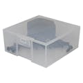 87 Dram Natural Polypropylene Hinged Mini Square Box with Single Latch - 3.248" L x 3.366" W x 1.425" Hgt.