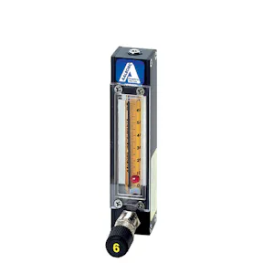 65mm Aluminum Single Tube Rotameter w/ High Precision Valve, Air: 19mL/Mn