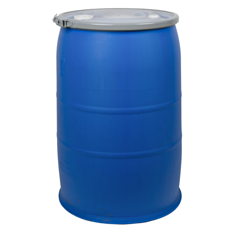 30 Gallon Blue HDPE Vanguard Open Head Drum with Threaded Bung Lid